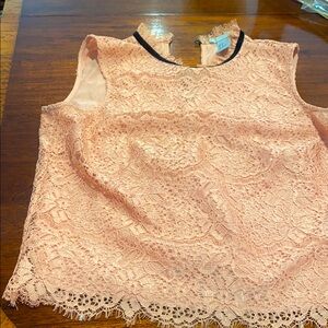 H@M Peach  Lace Sleeveless Top